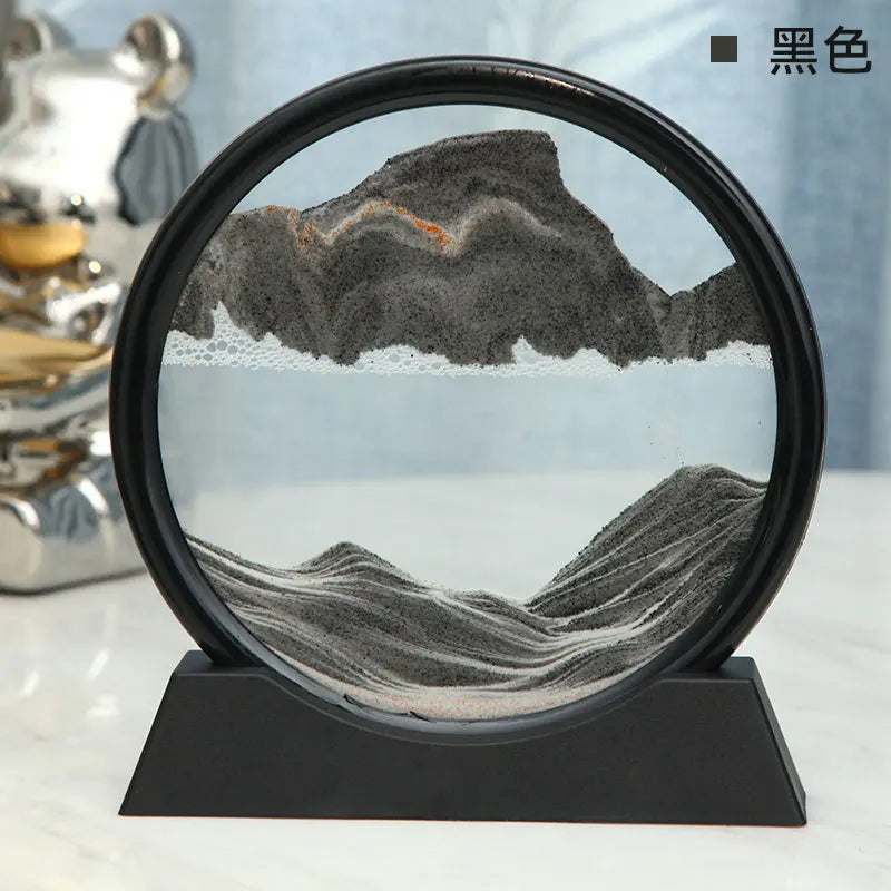 7 Polegada 3d movendo areia arte imagem de vidro mar profundo sables paisagem ampulheta areia movediça artesanato fluindo pintura areia escritório decoração casa presente